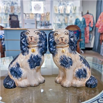 Staffordshire Small Dogs - Blue - 6"H - (Set of 2)