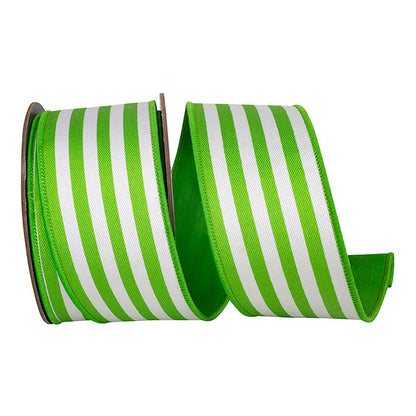 Striped Twill Dupioni Ribbon - Lime 2.5" X 10 Yd