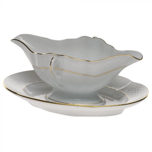 Golden Edge - Gravy Boat with Stand