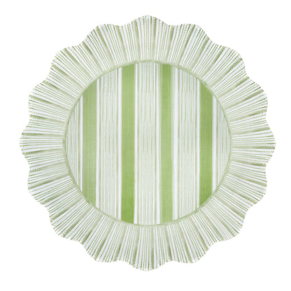 JLK Cabana Stripe - Melamine Dinner Plate - Seagrass