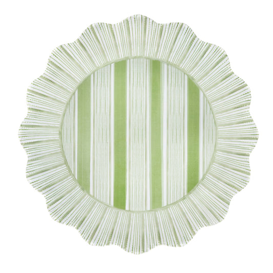 JLK Cabana Stripe - Melamine Dinner Plate - Seagrass