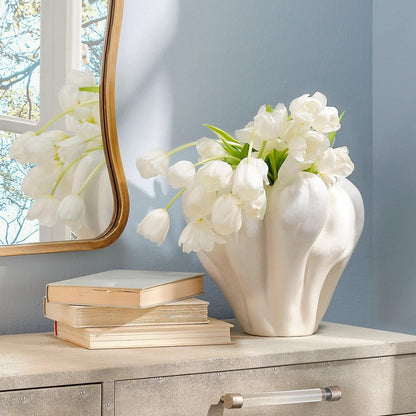 Tulip Vase - White 10.5"