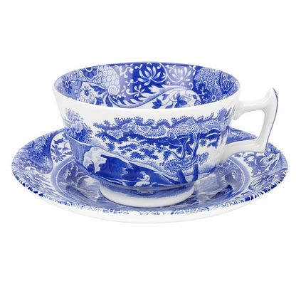 Blue Italian Teacup & Saucer