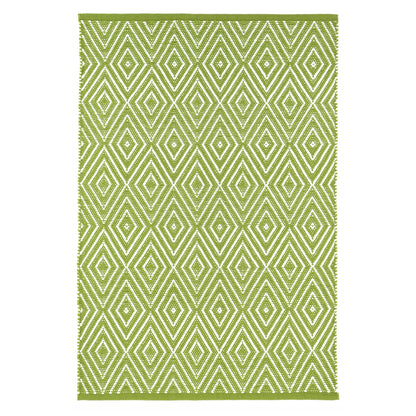 Diamond Handwoven Indoor/Outdoor Rug - Sprout & White 2x3