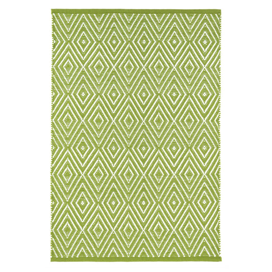 Diamond Handwoven Indoor/Outdoor Rug - Sprout & White 2x3