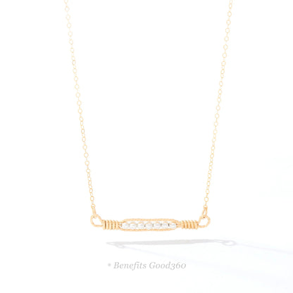 Power of Prayer Necklace - Gold with Silver Beads