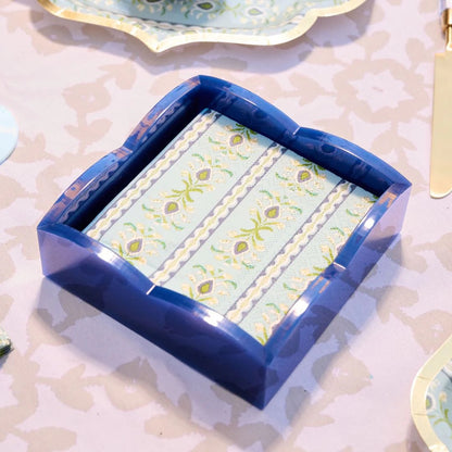 Palm - Acrylic Cocktail Napkin Holder - Navy