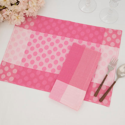 SRO Polka Dot Placemat & Napkin - Fushcia - Set/8