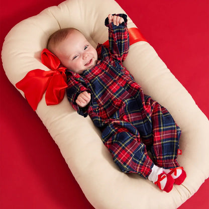 Holiday Plaid Flannel Ruffle Romper -