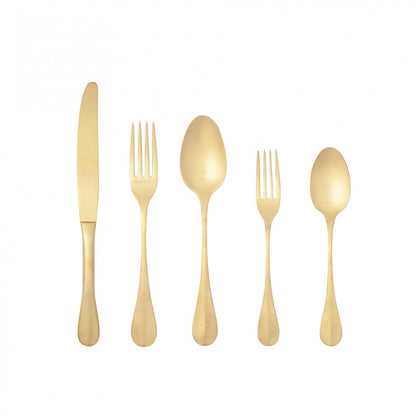Nau - Matte Gold - Five Piece Flatware Setting