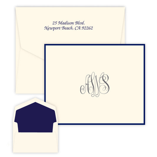 Classic Monogram Note - Raised Ink - Personalized