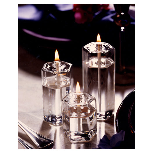 Firelight Glass Hexagon Votive Oil Candle -