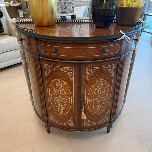 Demilune Cabinet with Top Inlay