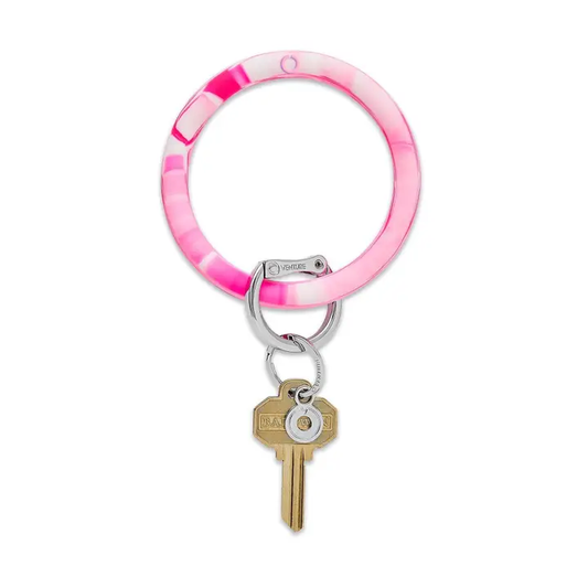 OVT Silicone Big O Key Ring - Tickled Pink Marble