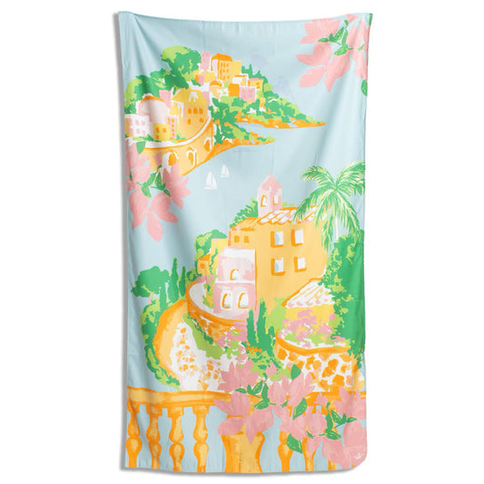 Villa Royale Giant Beach Towel - Light Blue/Multi - 40x70