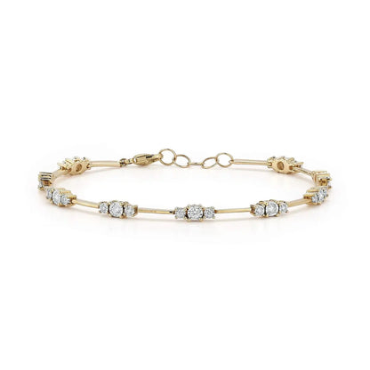 Ava Bea Spaced Tennis Bracelet - 14kt Gold