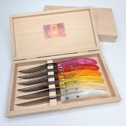 Berlingot - Steak Knives Set of 6 - Pink/Orange Colors