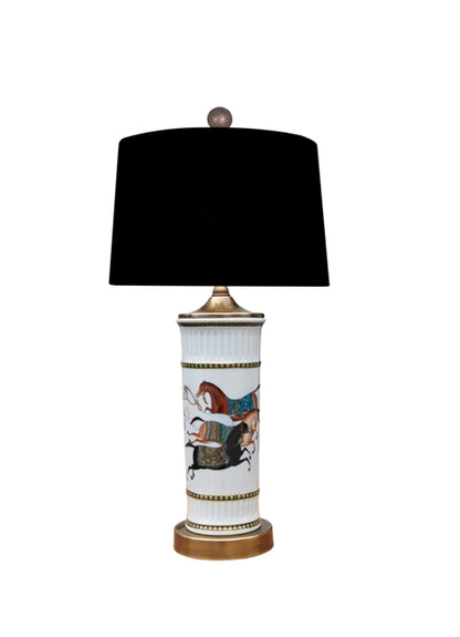 Horses Vase Lamp 23"