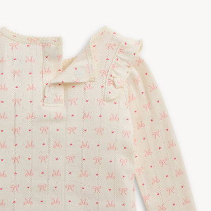 Heart & Bow - Ruffle Long Sleeve Magnetic PJ Set