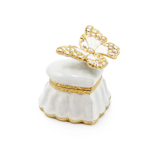 JSW Emma Mini Heart & Butterfly Box - Bridal - 2"