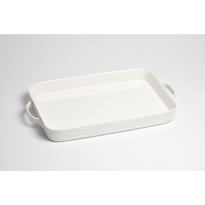 Le Blanc - Rectangular Tray with Handles