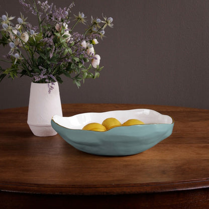 Encanto - Nuevo Large Bowl - Turquoise & White
