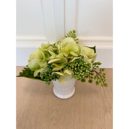 Light Green Hydrangea Floral Arrangement 8"H7"W