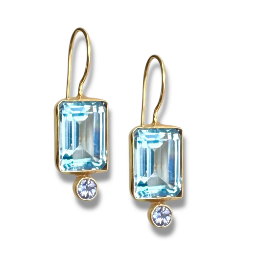 DMD E Blue Topaz & Tanzanite Midi Earrings