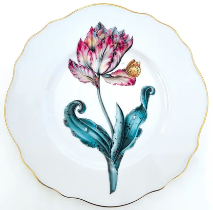 Botanical Treasures - Salad Plate - Parrot Tulip - 8"