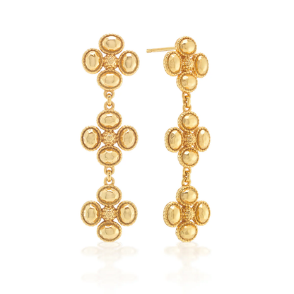 Berry - Clover Linear Earrings - Gold