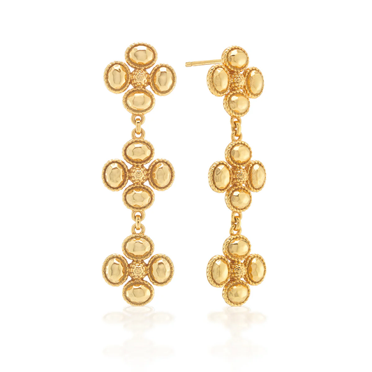 Berry - Clover Linear Earrings - Gold