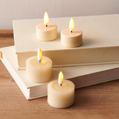 Moving Flame - Tea Lights 2" - Ivory - Set of 4