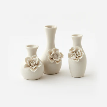 Single Assorted Mini Flower Bud Vase - White 2"