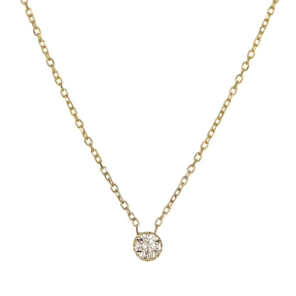 JKD N - Champagne Diamond Magic Eye Necklace; 14kt YG