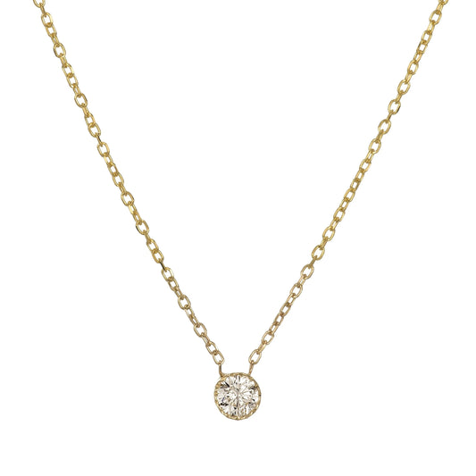 JKD N - Champagne Diamond Magic Eye Necklace; 14kt YG