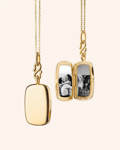 MRK "Britt" Slim Gold Locket Necklace 17"- 18KYG