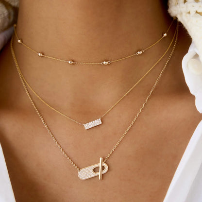 DRD N - Sylvie Rose Large Bar Necklace, .21tcw, 14KYG, 16"