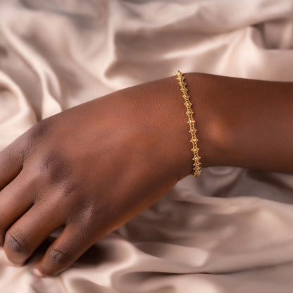 Textile Champagne Diamond Bracelet in 18k Gold