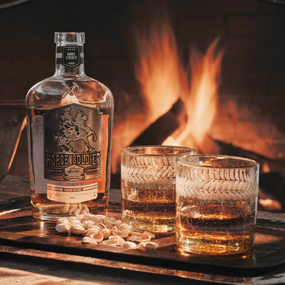 El Borbon Glass with Laurel Etching