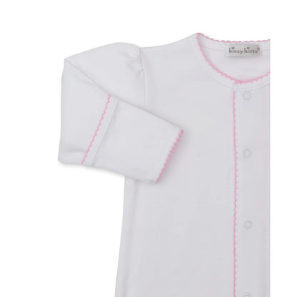 Springtime Bunny Fun - Footie & Hat Set - White with Pink