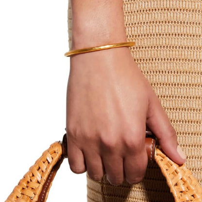 DMD B Thin Hammered Bangle - Hi-Shine