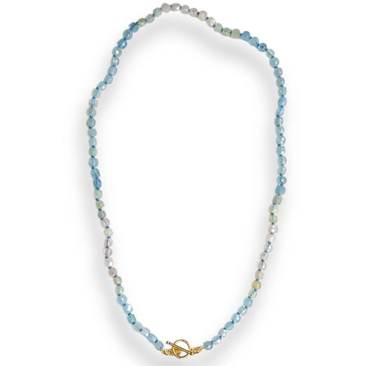 DMD N Aquamarine Toggle Necklace 18"