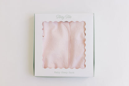 Pink Sleep Sack with Jacquard Bows