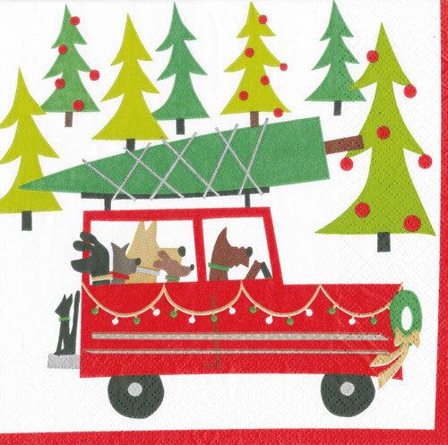 Doggy Tree Adventure Cocktail Napkin 20pk