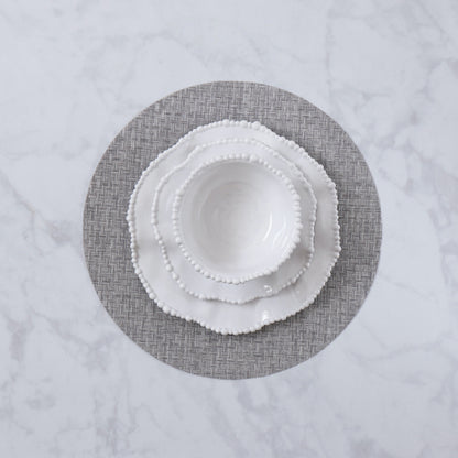 Vida - Indoor/Outdoor Woven Round Placemat - Charcoal - Set of 4