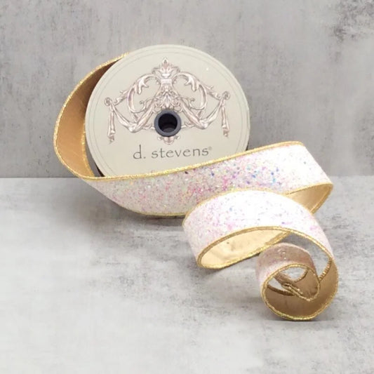 Sugar Plum Glitter & Icy Iridescent - 1.5" x 10yds