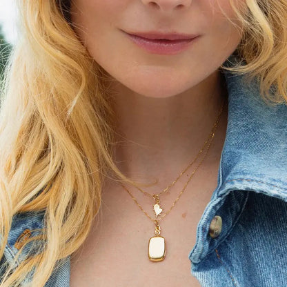 MRK "Britt" Slim Gold Locket Necklace 17"- 18KYG