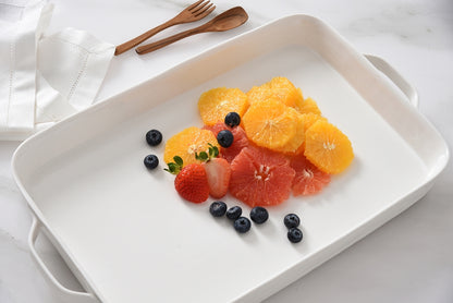 Le Blanc - Rectangular Tray with Handles