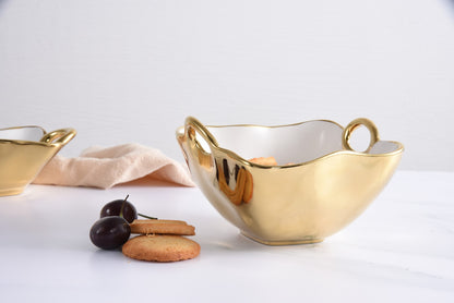 PPB Golden Handles - Square Snack Bowl 5" (2609G)