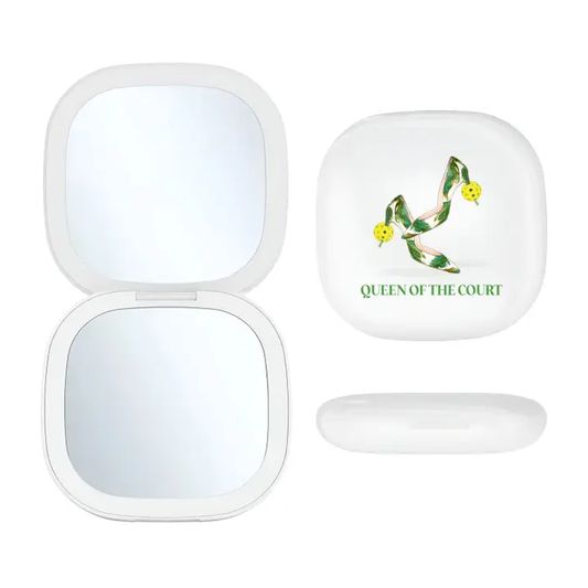 Compact LED Mirror - Queen Of The Court - Pickleball